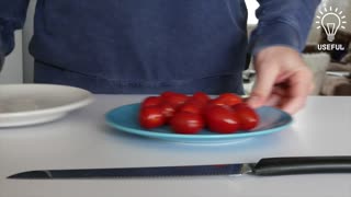 How to perfectly cut tomatoes in 5 seconds (with no mess!)