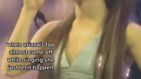 Ariana Grande singing fail Top falling off!