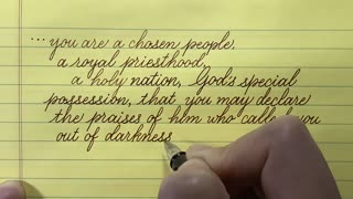 Fountain Pen Cursive Handwriting 1 Peter 2:9