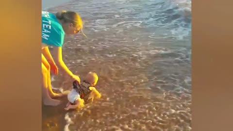 Funniest Babies on the Beach | Cute Baby Funny Moments