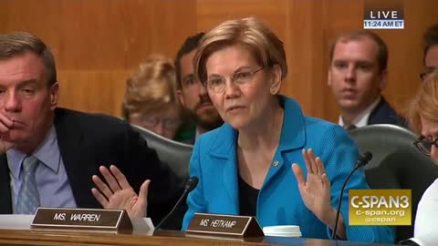Watch Liz Warren yell at Trump nominee for being in the Trump administration
