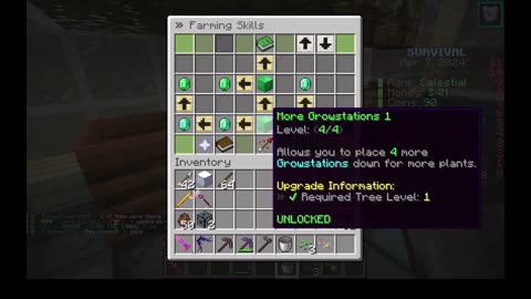 Skill tree level one explained and my skill tree strategy for growstations in Minecraft PyroFarming