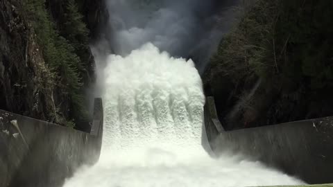 Majestic view of The spillway area from the Cleveland Dam (North Vancouver)