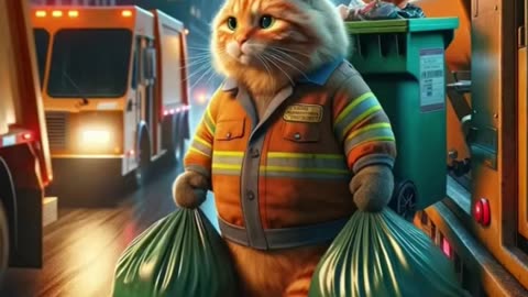 A cat who works as a municipal worker