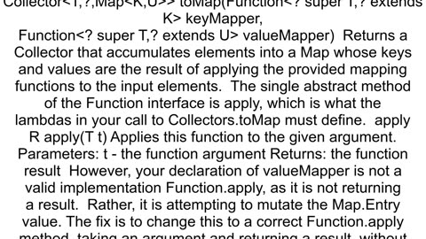 Compilation error with if condition in collectCollectorstoMap