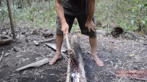 Primitive Technology Water powered hammer (Monjolo)