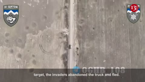 Drone targets Russian truck carrying ammunition to Bakhmut - Russians flee, abandoning the truck