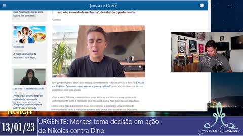 URGENTE: Moraes toma decisão em ação de Nikolas contra Dino.