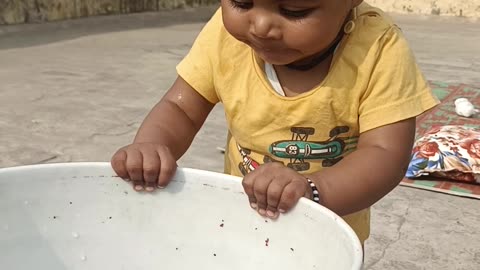 Washing clothes with mom