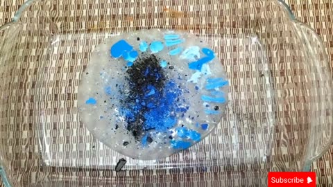 Mixing"Oreo Black & White" Eyeshadow,Blush,Glitter into clear slime||Most Satisfying Slime Video...
