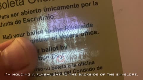 CA Newsome Recall Ballot Fraud Potential with Flashlight