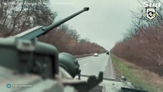 Belarusians fighting for Ukraine show off captured Russian BMP-2 fighting vehicle