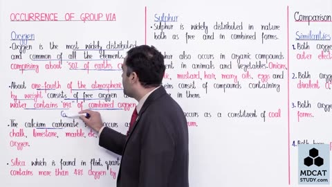 LEC#15 OCCURRENCE, COMPARISON OF OXYGEN AND SULPHUR