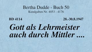 BD 4114 - GOTT ALS LEHRMEISTER AUCH DURCH MITTLER ....