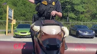 Ex-Police Officer Rides Mechanical Bull