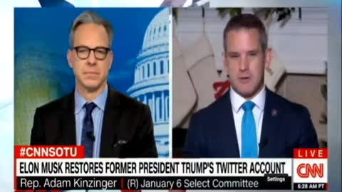 Adam Kinzinger WHINES AND COMPLAINS that Trump was reinstated on Twitter