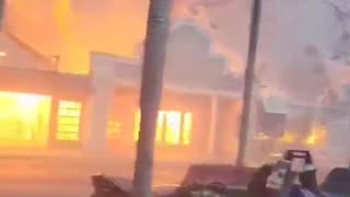 Footage From Front Street During The Lahaina, Maui, Hawaii Fires