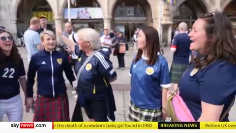 Scotland fans party in Munich ahead of Euro 2024's opening game against Germany Sky News