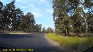 Motorcycle Crash with Driver Front Flip to Safety
