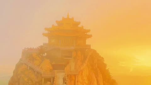 Incredible view of a temple on top of a mountain captured by camera.