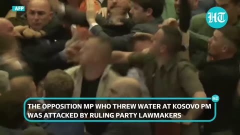 Kosovo's Pro-NATO PM Attacked Inside Parliament; Lawmaker Throws Water At Albin Kurti | Watch