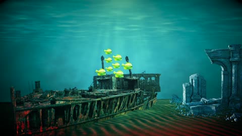 Underwater Animation Ship Wreck Ship Wreck Fish