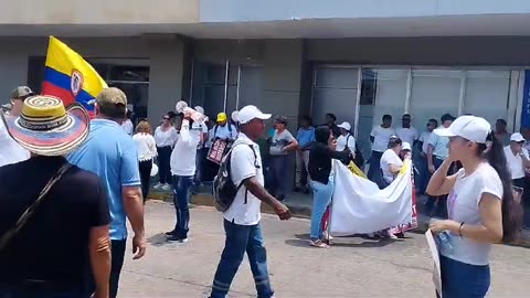 Protesta de comerciantes por extorsiones en Barranquilla