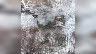 Small Ukrainian Drone Fights Large Russian Armoured Personnel Carrier And Wins