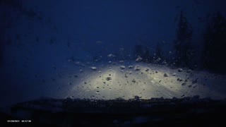 Dashcam of driving to work in the snow