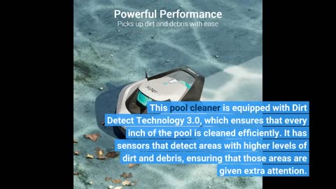 Read Feedback: WYBOT Futuristic Cordless Robotic Pool Cleaner, Lasts 130Mins, Dirt Detect Techn...