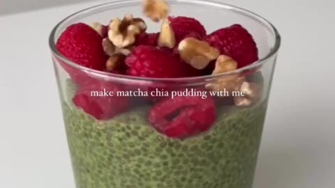 matcha chia pudding 🍵🫶🏻