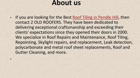 Get The Best Roof Tiling in Pendle Hill.