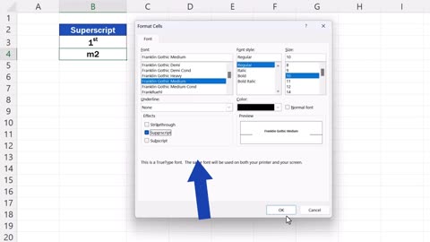 How to Add Superscript in Excel