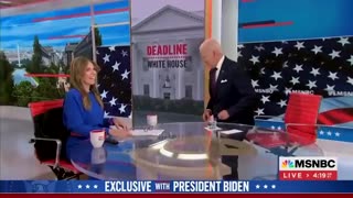 Joe Biden walks off his MSNBC interview while the cameras are still rolling