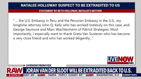Natalee Holloway suspect Joran van der Sloot to be extradited to US LiveNOW from FOX
