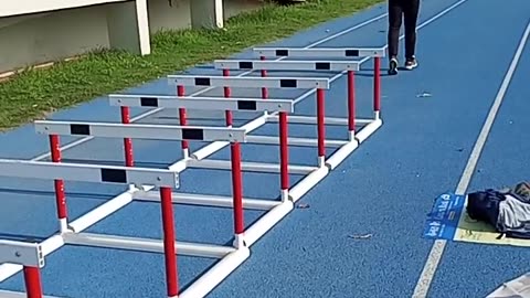 Hurdle exercise practice session
