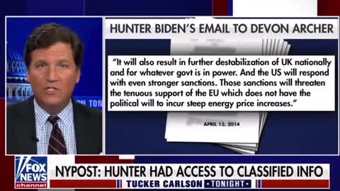 TUCKER: Emails show Hunter Biden shared classified documents with Ukrainian business partner.