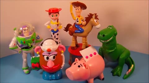 1999 DISNEYS TOY STORY 2 FULL SET OF 6 CANDY DISPENSERS MCDONALDS HAPPY MEAL COLLECTION VIDEO REVIEW