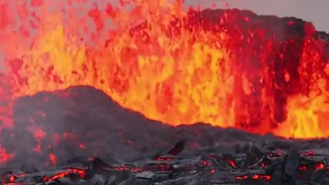 Close up view of an active volcano capture #volcano #shortvideo