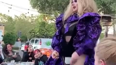 A drag queen encourages sexual acts at a 'family-friendly' drag show at a Dublin bar