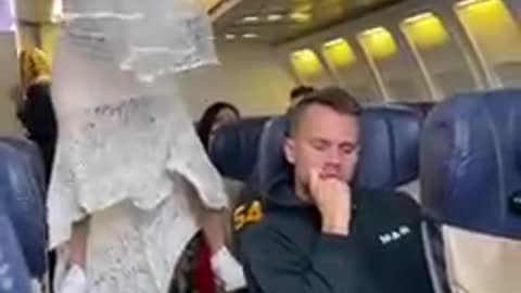 Bride gets aggressive on Airplane- part 1