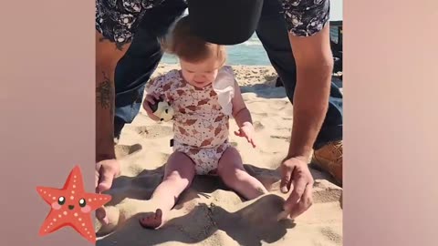 Funny baby on the beach #2