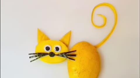 Make a simple mango 🥭 cat / super easy food Art and craft #cat #art #craft #fruit