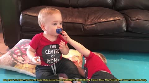 Small Cute Hilarious identical twins fighting over TWO binkies