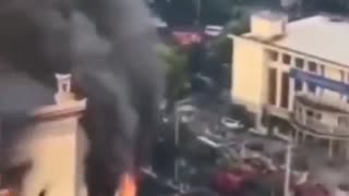 Largest Library in France on Fire