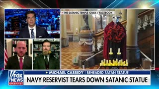 Jesse Watters Exclusive: Michael Cassidy speaks out on why he beheaded the Satan statue