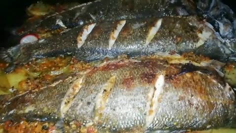 baked sea bass