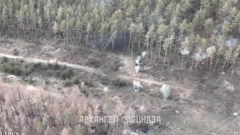 🤖 BMPT "Terminator" works on Ukronazis hiding in the forest from a distance of 40 meters.