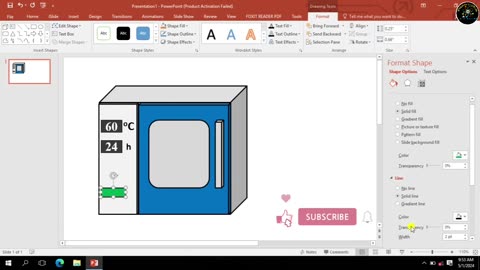 How to draw a schematic laboratory equipment Oven (Hot drying machine) using Microsoft PowerPoint