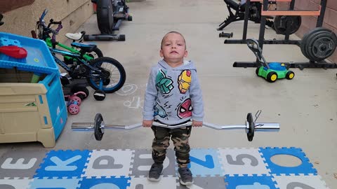 Thor 2 year old deadlifts bodyweight